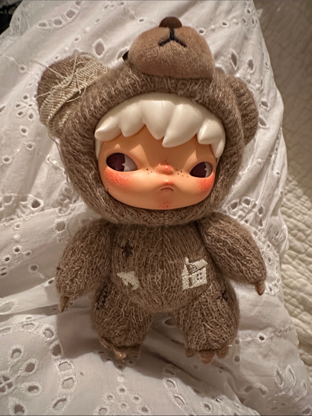 Plush Bear Pendant - Neutral Tones, Hirono Road Journal, POP MART, Woven Woods